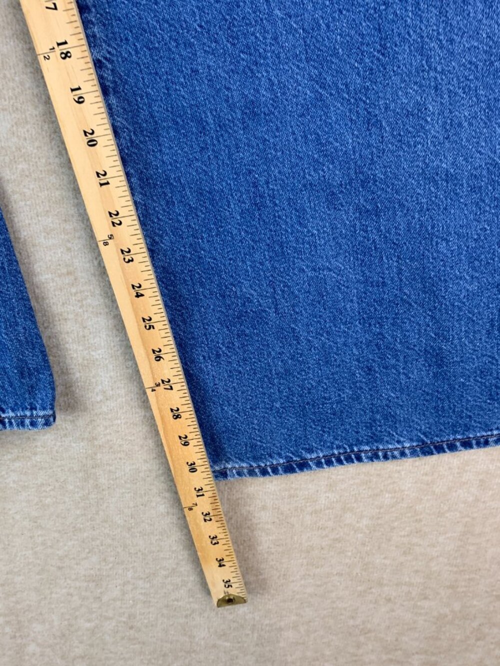 Madewell Wide Sweep Trousers Size 33 Blue Denim Wide Leg Flare 100% Cotton - Picture 5 of 12